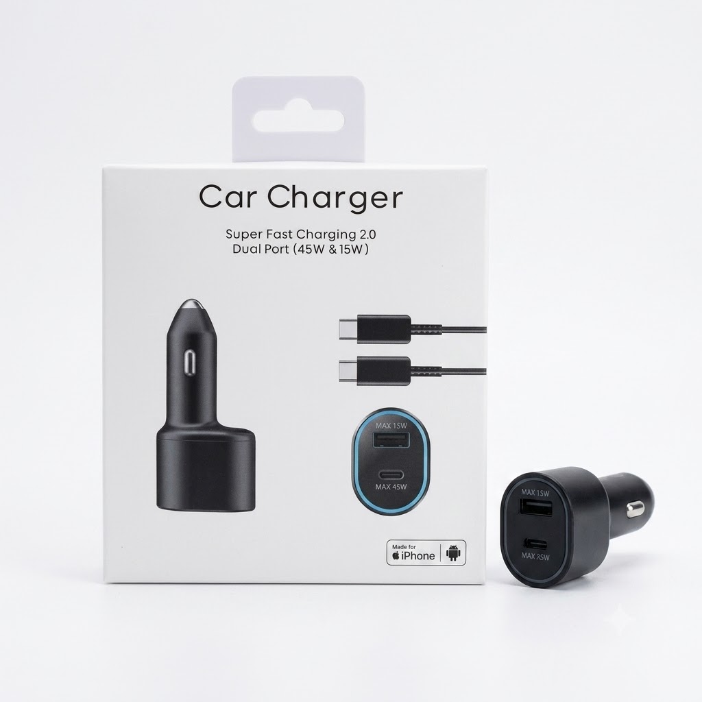 Cargador Para Auto Carga Rapida 2.0 Tipo C 45w y 15w