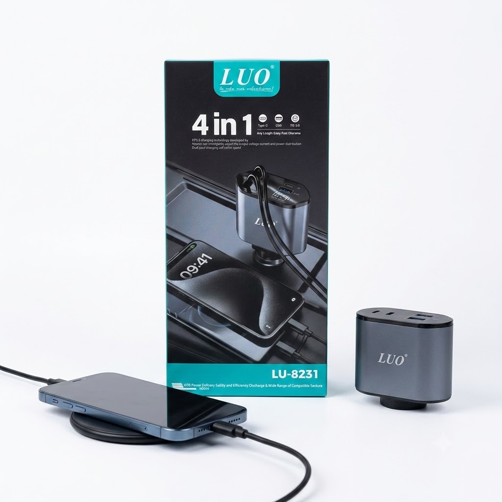Cargador 4 en 1 Para Auto LUO LU-8231