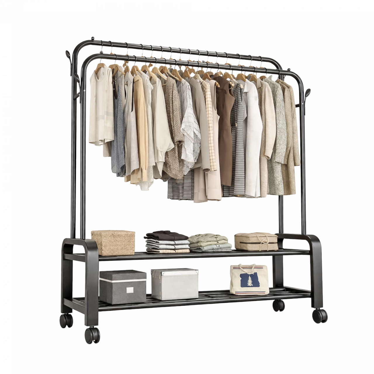 Perchero Doble Con Organizador Acero Suono HOG0283 96 x 44 x 162 cm