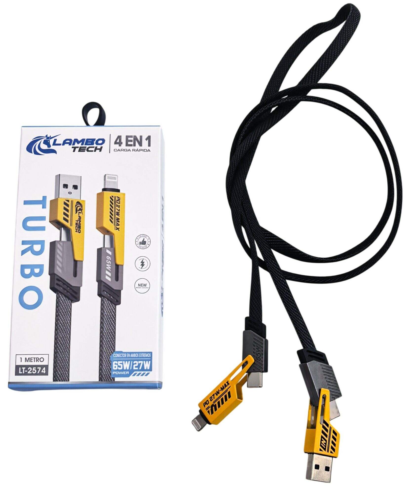 Cable Lambo Tech 4 en 1 LT-2574 C-ZZ0128-1 Carga Rapida