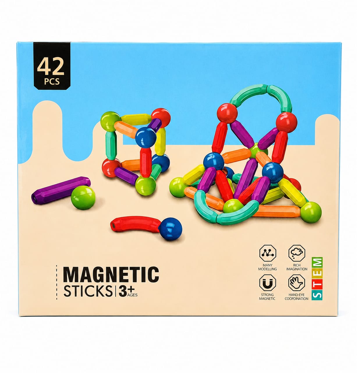 Bloques Magneticos 42 Piezas Juego de Construcción JM-CT2