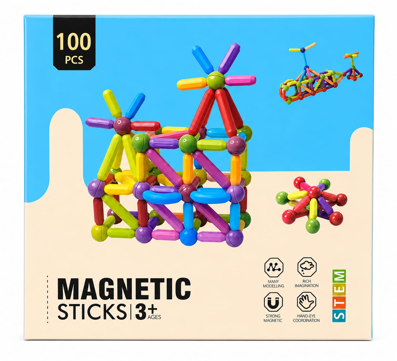 Bloques Magneticas 100 Piezas JM-VT5