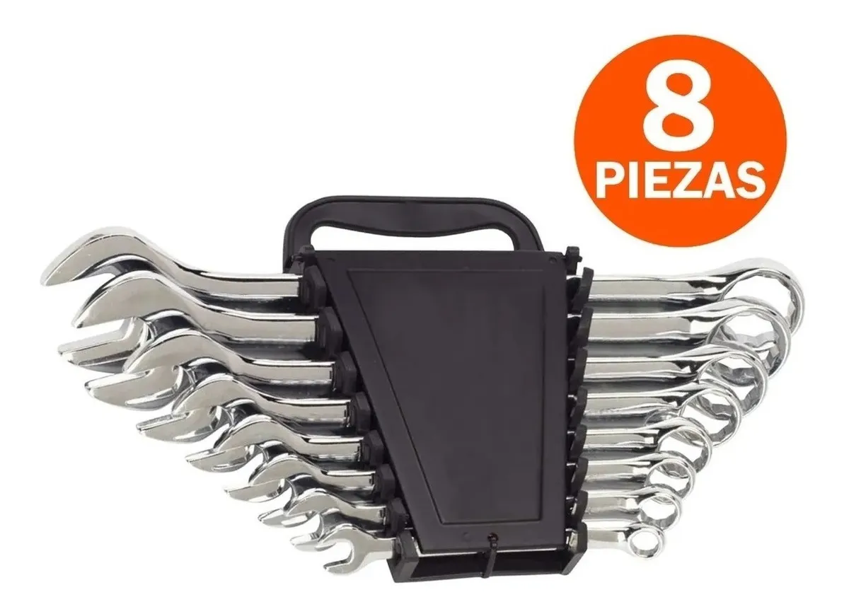Juego De Llaves Combinadas 8 Piezas Color Plateado SD0287 Yan Yi