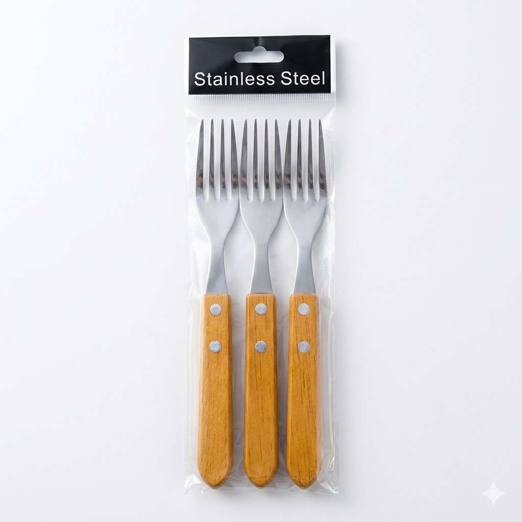 Set De Cubiertos X3 Piezas Tenedores Marrón JMF0312