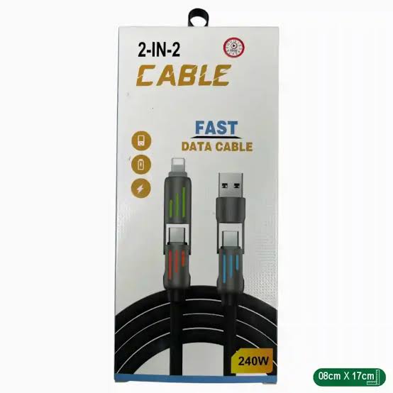 Cable 2 en 2 Caja Blanca con Azul 240W FO73-1 4 EN 1