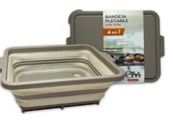 Bandeja De Picar 4 En 1 Plegable Cn Escurridor Cocina Picnic Lisa Marrón OM 30133384