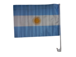 Bandera Argentina Con Mastil Para Auto 30x45cm 2026WC-05/AG-502 Pack x6