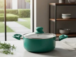 Cacerola Olla Ceramica Carol 18cm Tapa Vidrio Antiadherente 4718