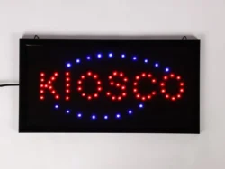 Cartel Luminoso Led Kiosco 25x48cm Oryx Negro FM006K/XW-06