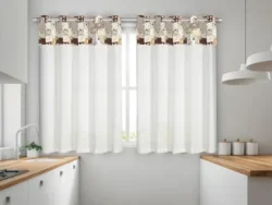 Cortina De Cocina Microfibra con Pasa Caño 1.10MTS C4091 C4090