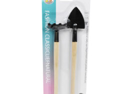 Jardin Kit x 2Pcs Pala + Rastrillo Mango Madera en Blister 25X10.5CM