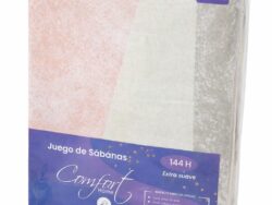 Juego de Sábanas 1 1/2 Plaza Confort Home 144 Hilos Algodón Touch