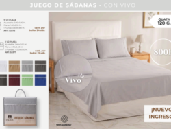 Juego de Sabanas Washed 120GR Liso c/ Vivo 1 1/2 800H S3376