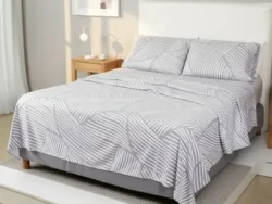 Juego de Sabanas Washed Blanco Paris Estampada 600H 2 1/2 S3233