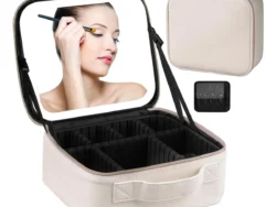 Maletín Organizador Maquillaje Espejo Y Luz Led Bolso Tokyo Style