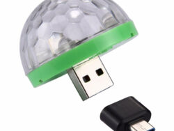Mini Foco Bolichera Luz LED RGB Audioritmica USB / Micro USB