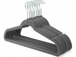 Percha De Terciopelo Gris X50 Unidades Antideslizantes Hogar Actual 142512-G/B