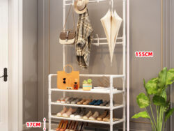 Rack Multifuncional Zapatero Y Perchero Organizador Estantes 60*26*155cm TM4-60/40 60/HOG0147