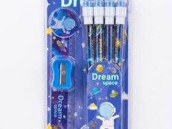 Set Escolar Infantil Dream Space (Lápices + Regla + Sacapuntas + Goma) 807