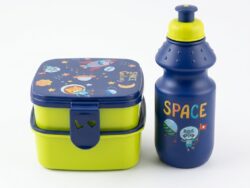 Set Infantil Vianda Escolar Cuadrada o Retangular + Botella “Space Galaxy” GT135/GT135-1