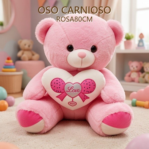 OSO CARIÑOSO ROSA 80CM