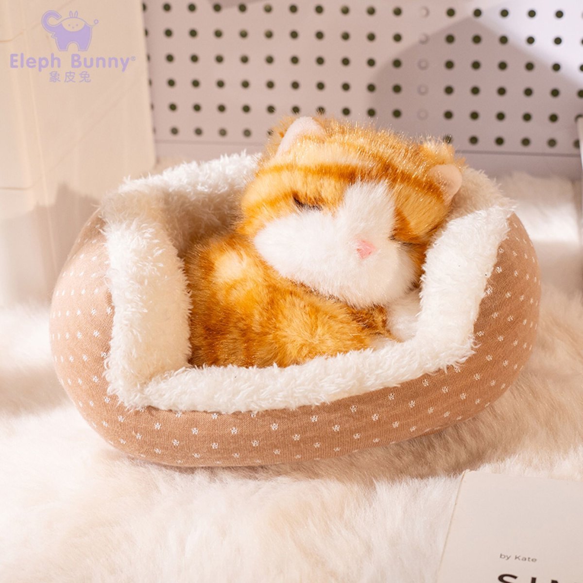 Gato naranja en camita