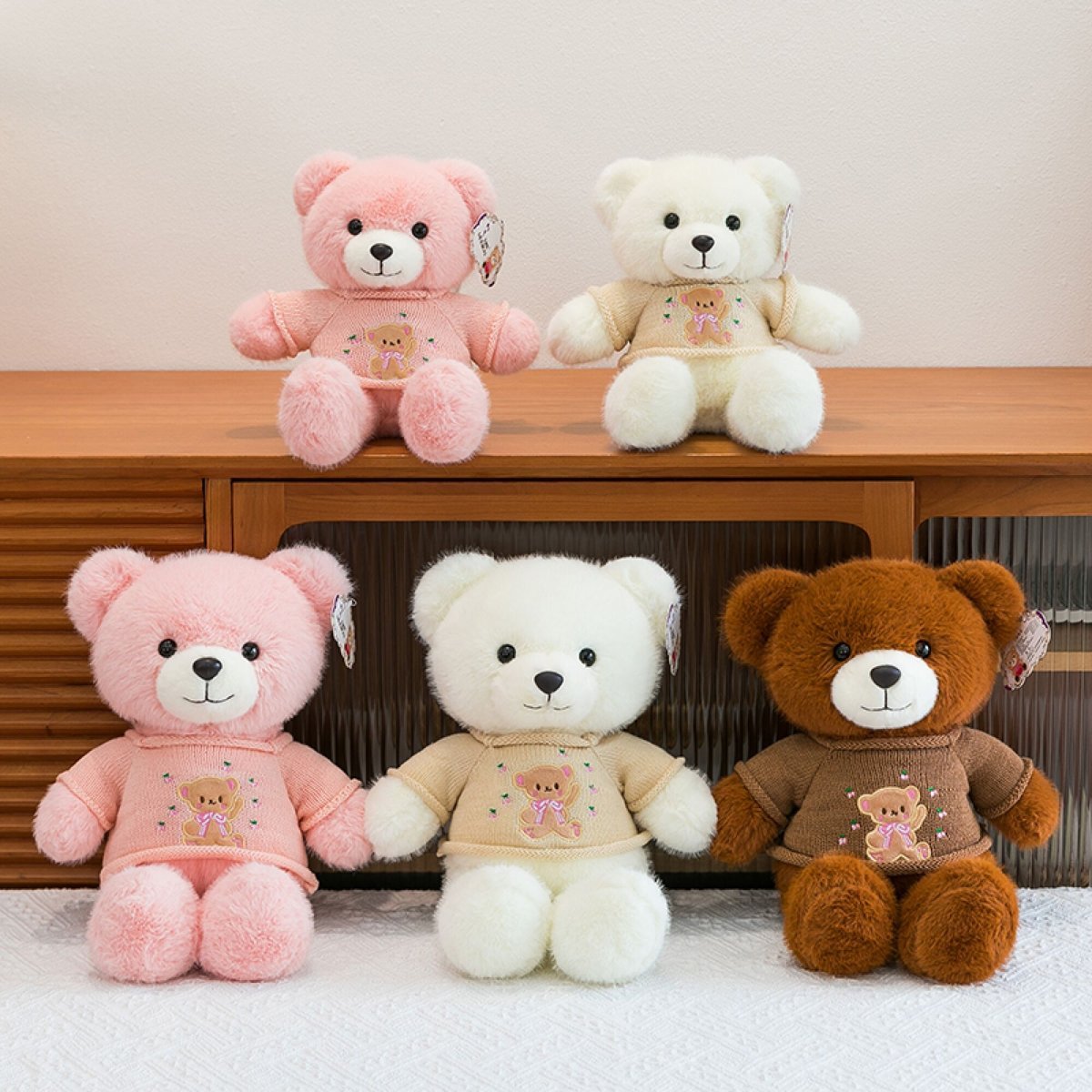 Oso con remera bordada 30cm