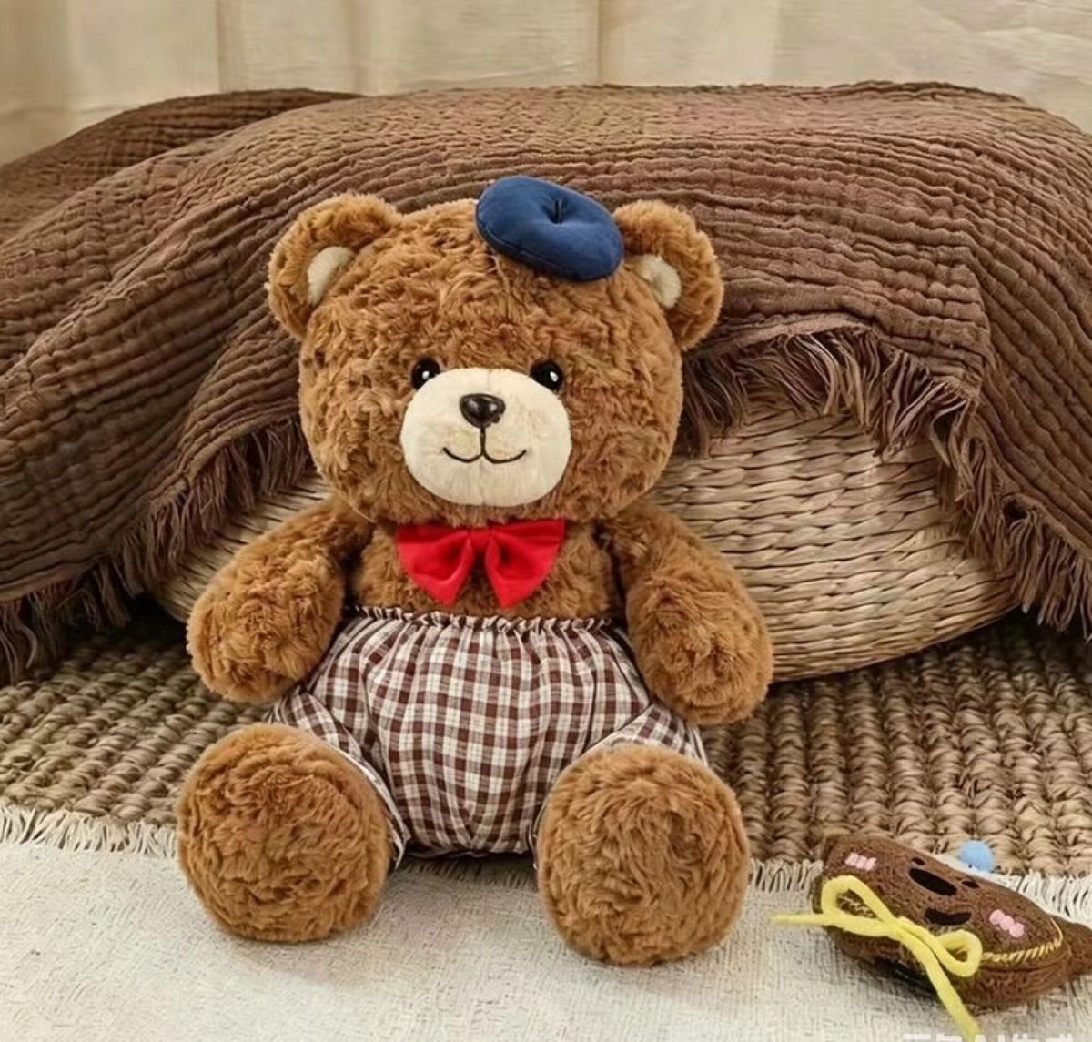 Oso con boina y moño 28cm