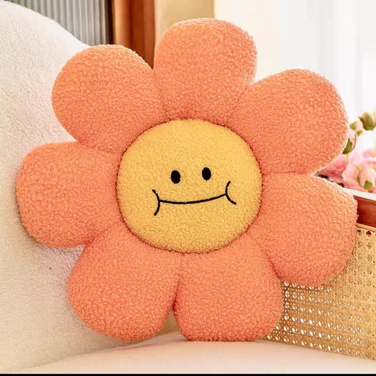 Almohada Flor 60×60 Rosa