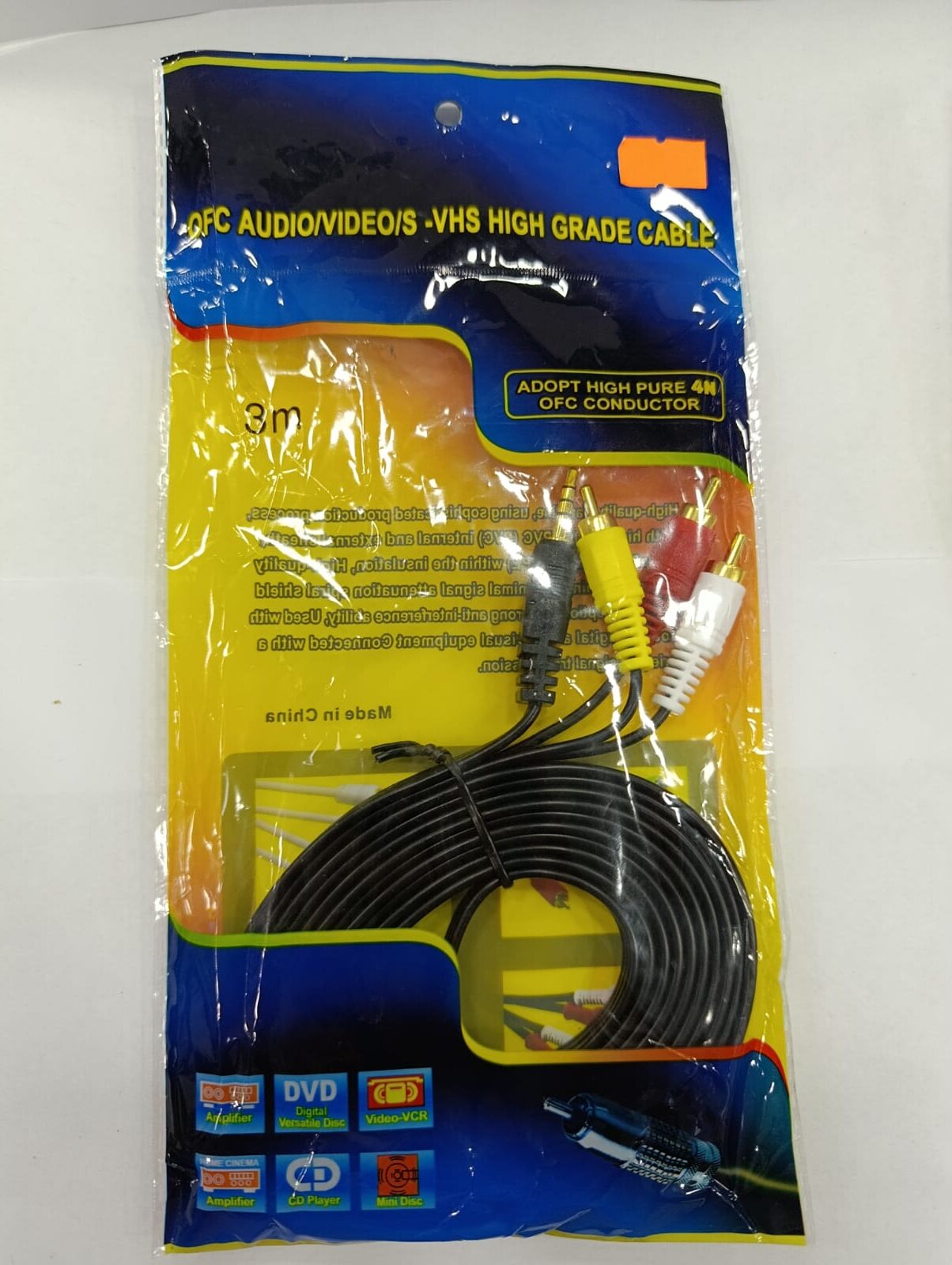 CABLE RCA 3EN1 3METROS