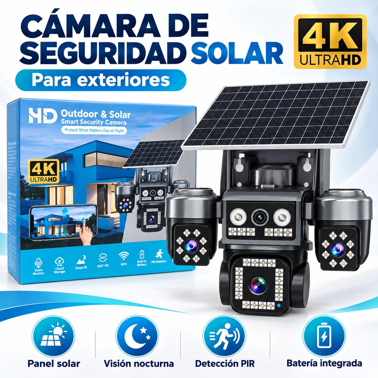 CAMARA SOLAR TRIPLE LENTE R5-4G