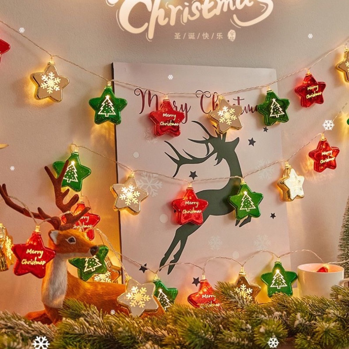 2MT 10 LUCES ESTRELLAS NAVIDAD USB
