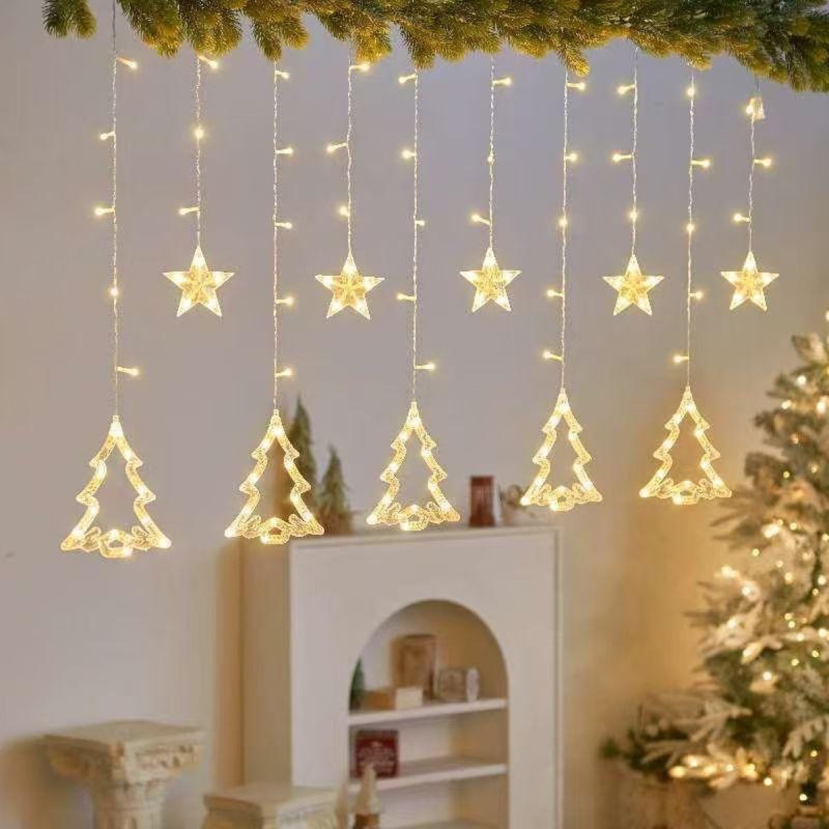 CORTINA LUZ CALIDA LED NAVIDAD