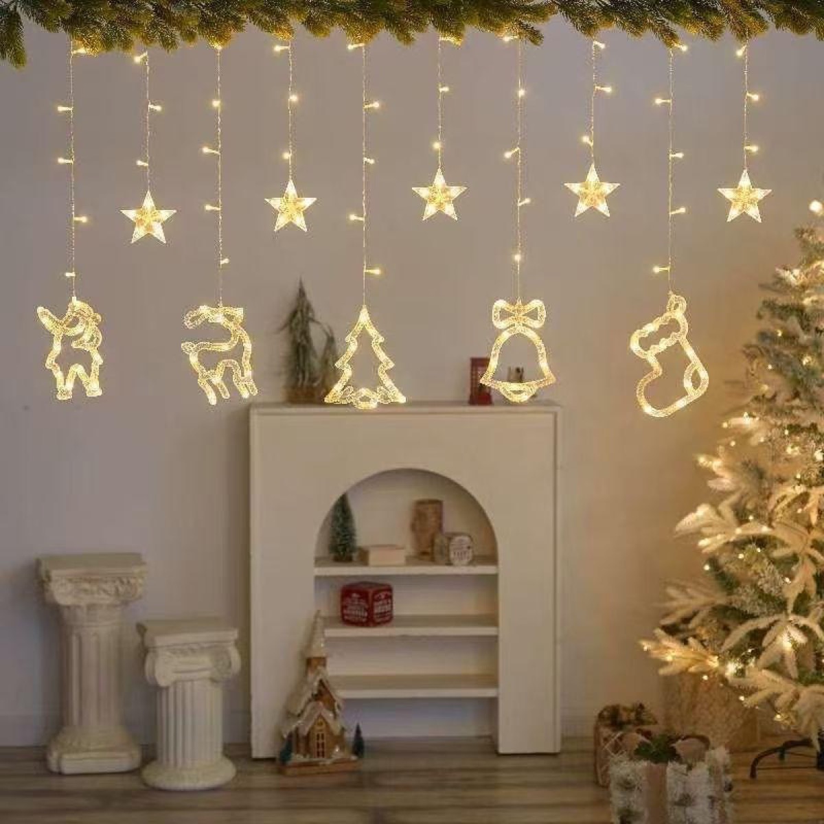 CORTINA LUZ CALIDA LED NAVIDAD