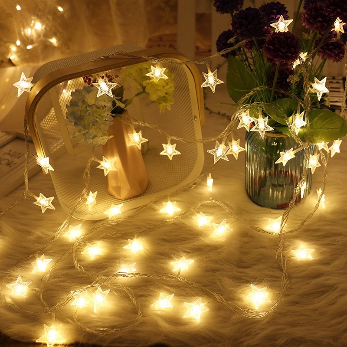 2MT 10 LUCES CALIDAS ESTRELLAS USB