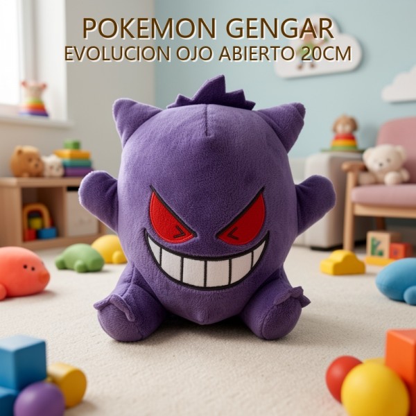 POKEMON GENGAR EVOLUCION OJO ABIERTO 20CM
