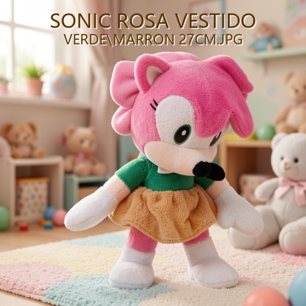 SONIC ROSA VESTIDO VERDEMARRON 27CM