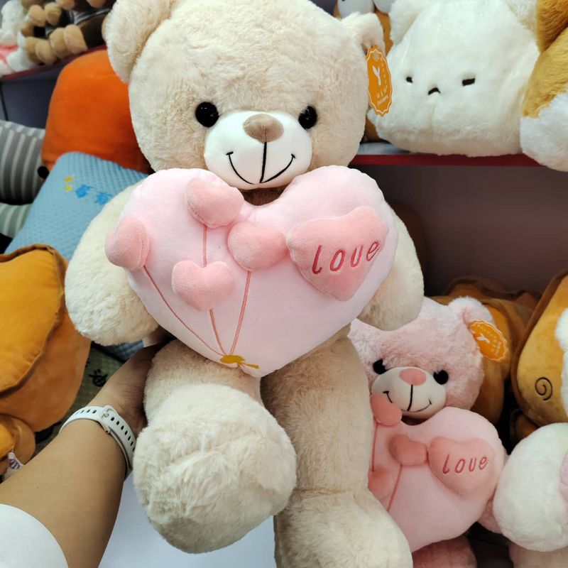 OSO BEIGE CON CORAZON LOVE 55CM