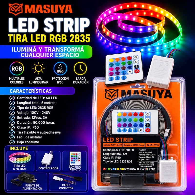 TIRA LED RGB 5MTS 28-35