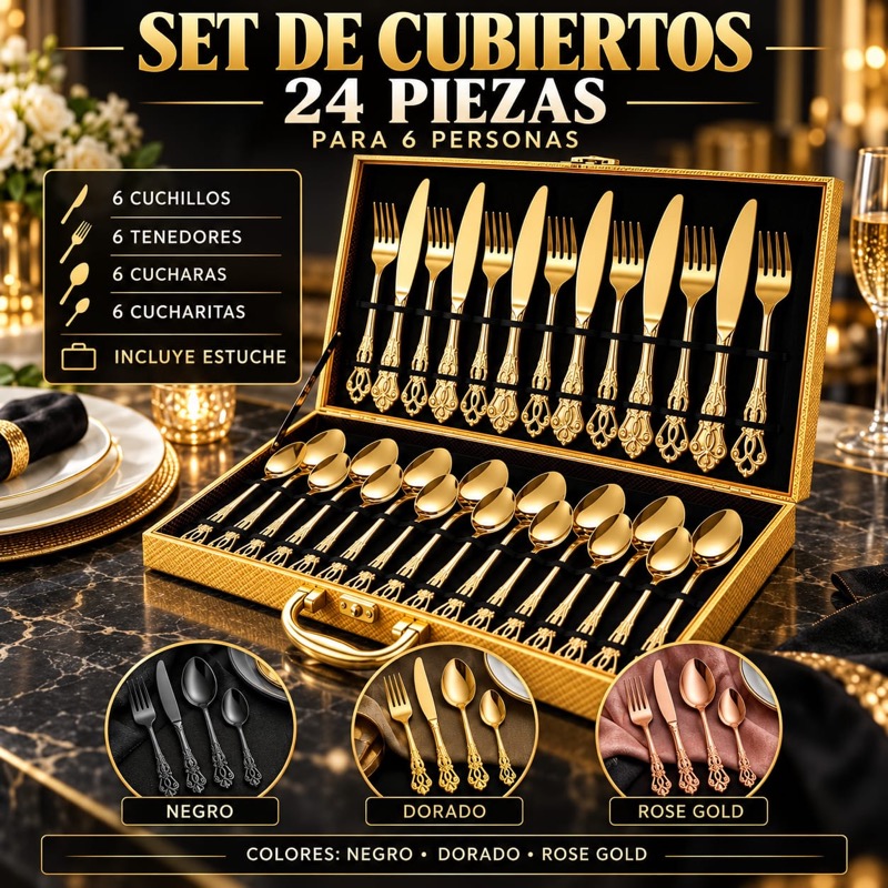 SET DE CUBIERTOS X 24 PIEZAS