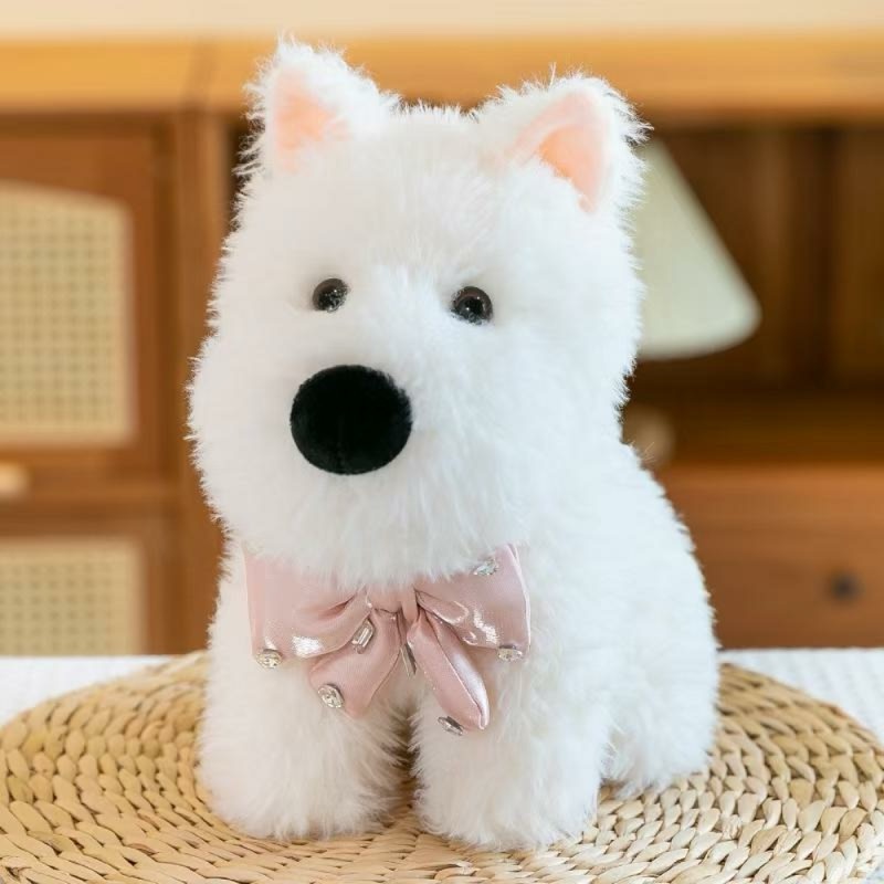 Perro Westie con moño 22cm