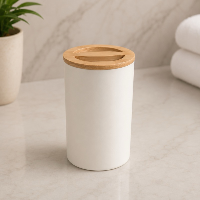 SOPORTE DE CEPILLOS TAPA BAMBU
