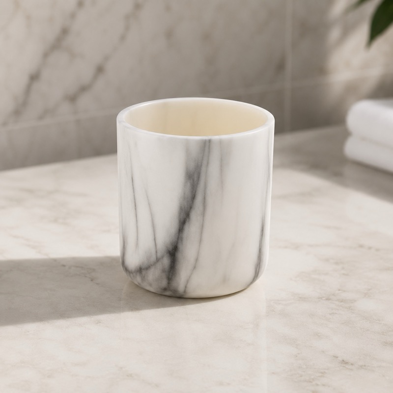 VASO DE ENJUAGUE BUCAL EFECTO MÁRMOL