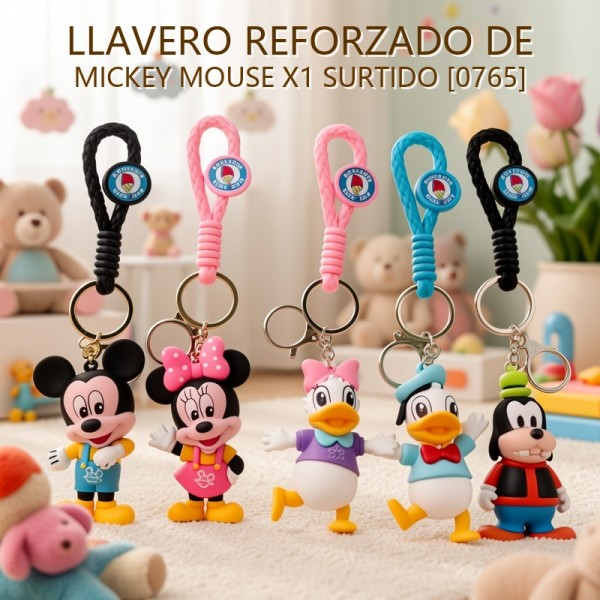 LLAVERO REFORZADO DE MICKEY MOUSE X1 SURTIDO [0765] MK001-MK005