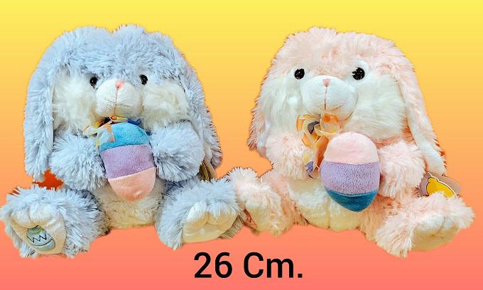 CONEJO CON HUEVO 2 COLORES 26CM