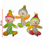 PAYASO CON CAJITA MUSICAL, 3 COL, 25CM