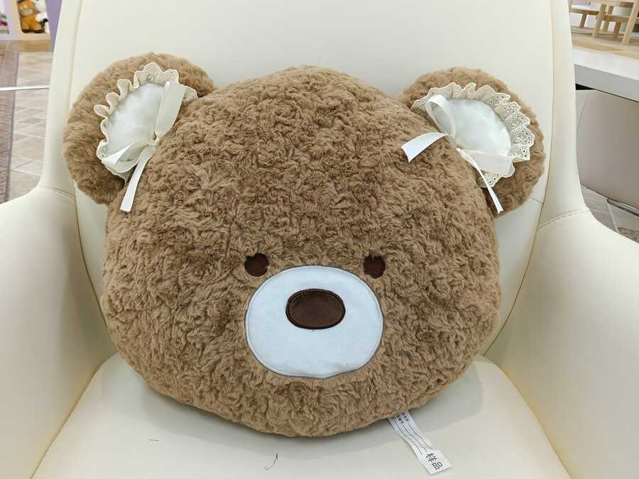 Almohada con forma de cabeza de oso Tuanzi marrón 40cm