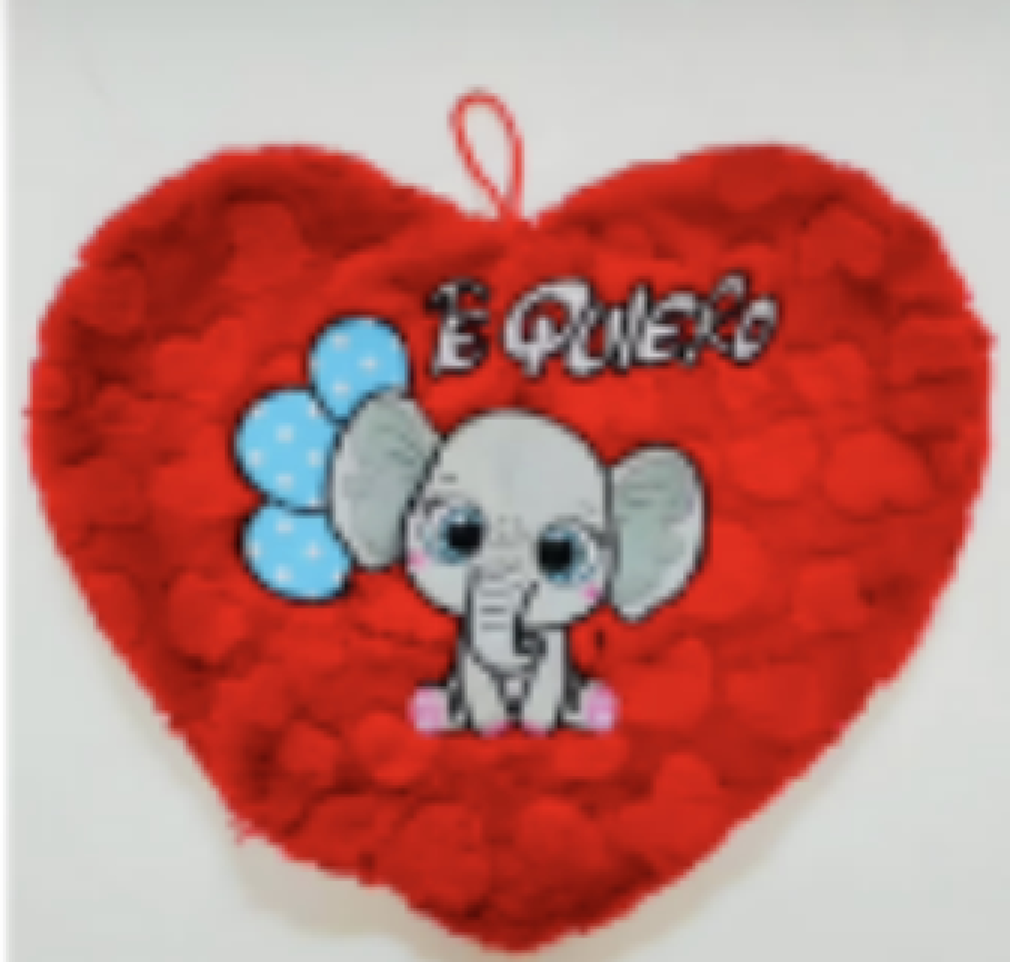 Almohada corazón Te Quiero con elefante 30cm