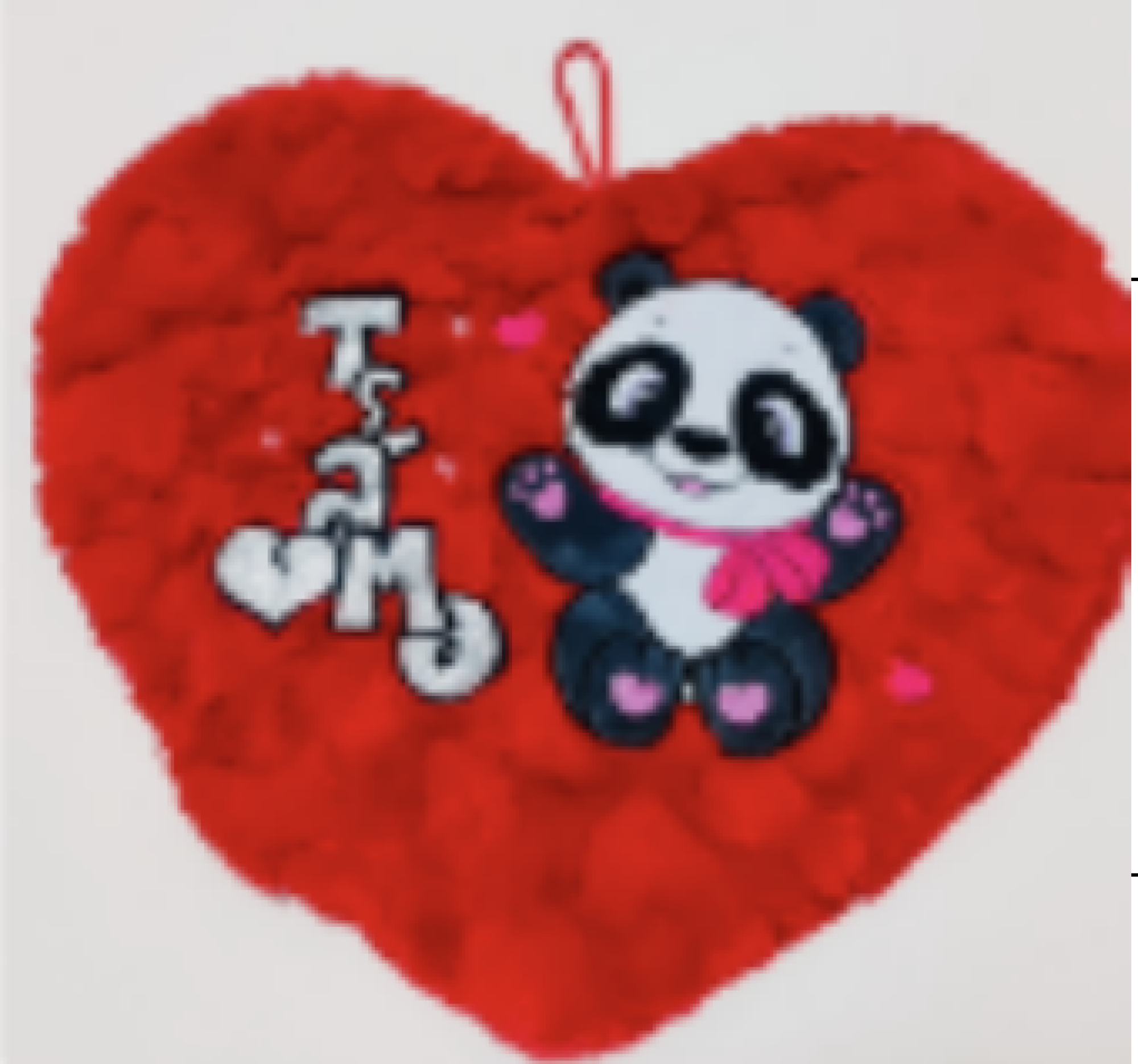 Almohada corazón Te Amo con panda 30cm
