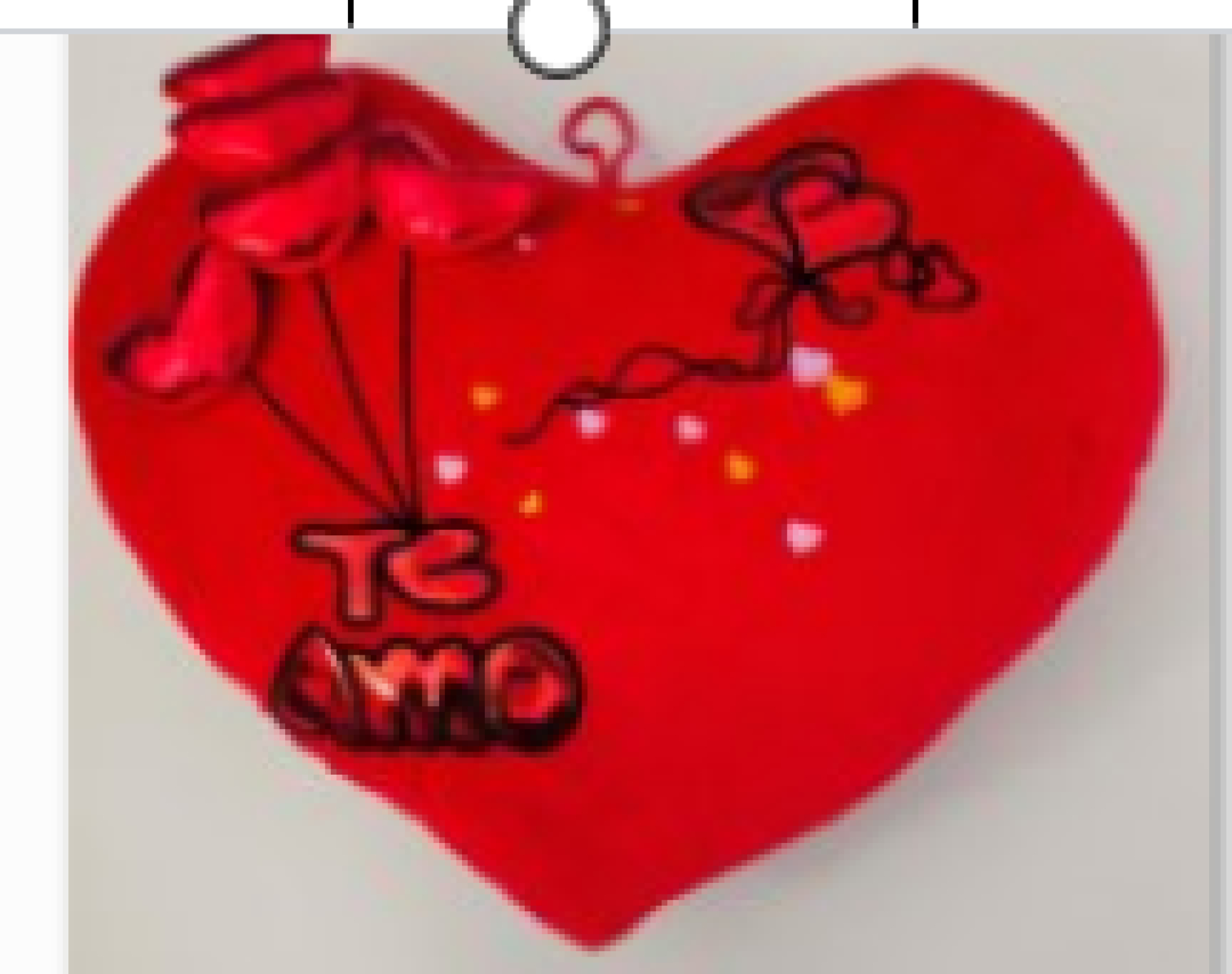 Almohada corazón Te Amo con globos brillantes 35cm